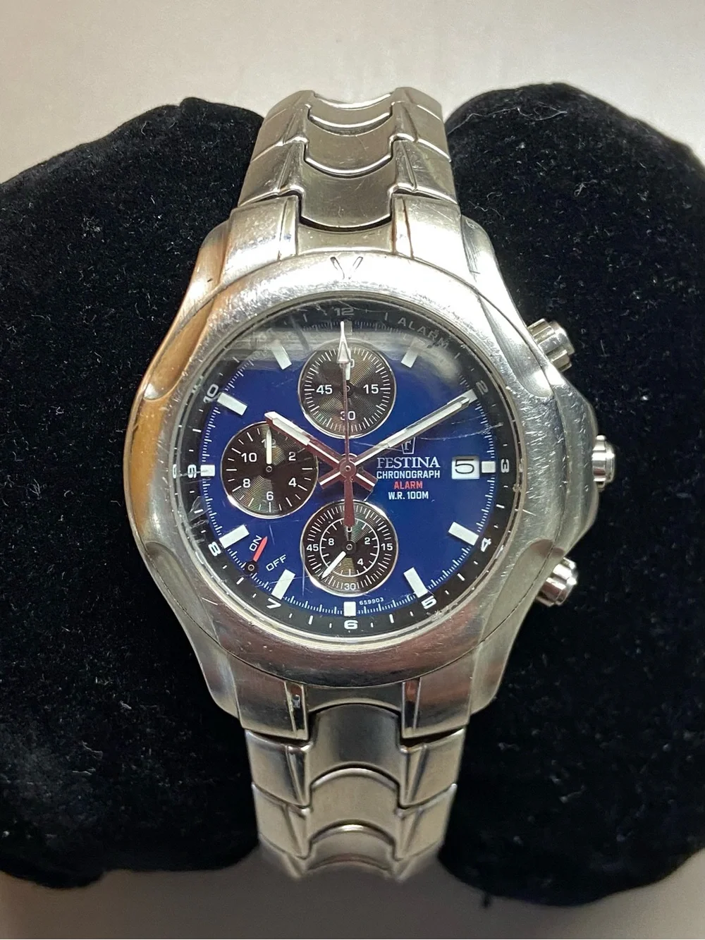 Festina Stainless Steel Chronograph Watch - Blue Dial